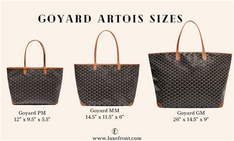 sizes of goyard|goyard artois pm vs mm.